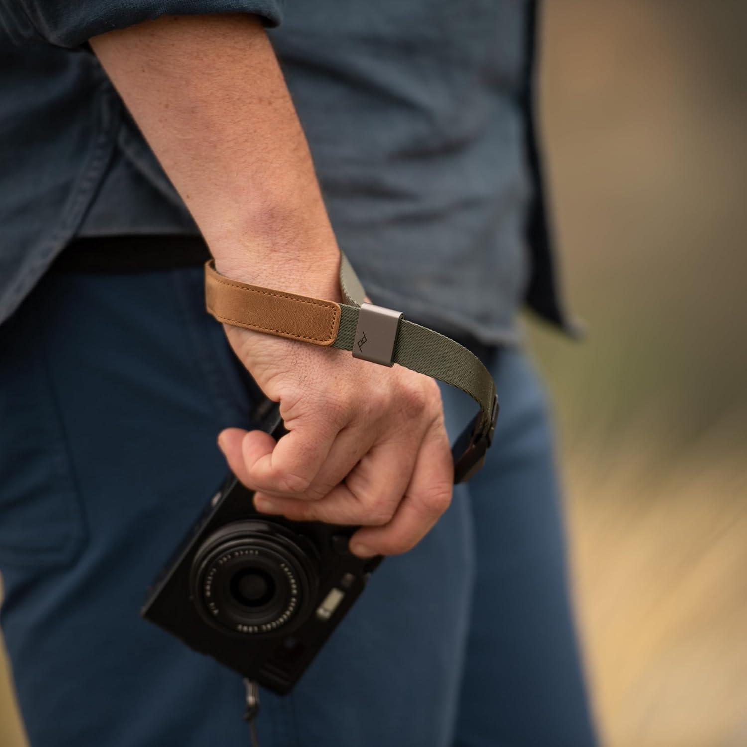 imagePeak Design Cuff Camera Wrist Strap Compatible with DSLR Compact and PointandShoot Cameras Low Profile Quick ReleaseSage