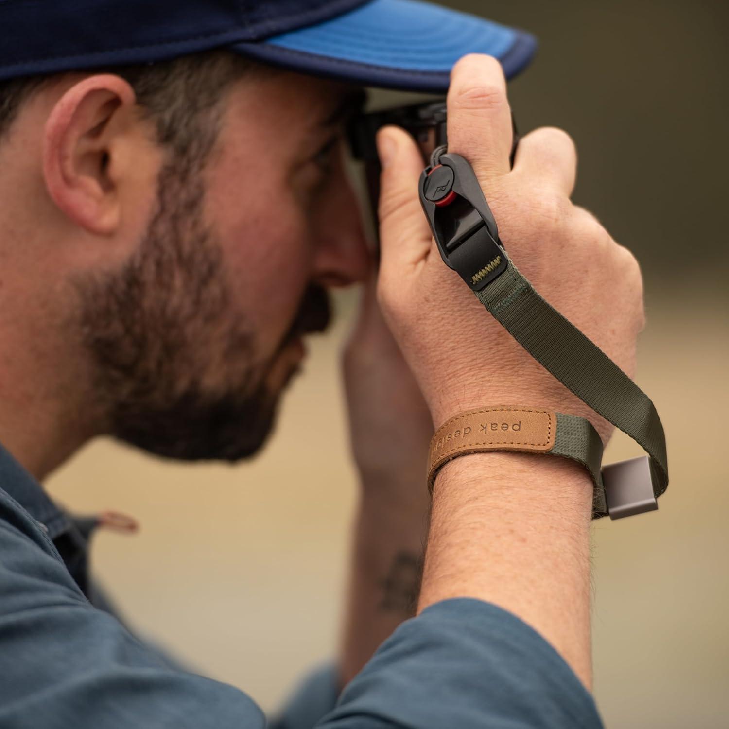 imagePeak Design Cuff Camera Wrist Strap Compatible with DSLR Compact and PointandShoot Cameras Low Profile Quick ReleaseSage