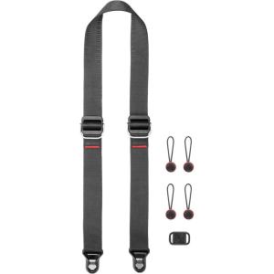 Peak Design Slide Lite Camera Strap, Coyote, Configurable as a Sling, Neck or Shoulder Strap, Quick Release and Connection, Smooth and Grippy Side, Camera Straps for Photographers, 200 lb Capacity(Black)