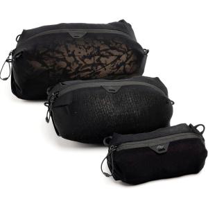 Peak Design Ultralight Packing Cube Bundle, Black, Stretchy Mesh Cubes with Strap Attachment Points and Luggage Pass Throughs, Zipper Opening, Travel Organizer for Men and Women, Sizes XXS, XS, S