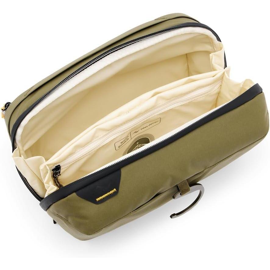 imagePeak Design Small Wash Pouch Ocean Weatherproof Travel Toiletry Bag Upright or Hanging with Pockets Magnetic Toothbrush Pocket Wide UltraZip Opening Toiletry Bag for Men and WomenKelp