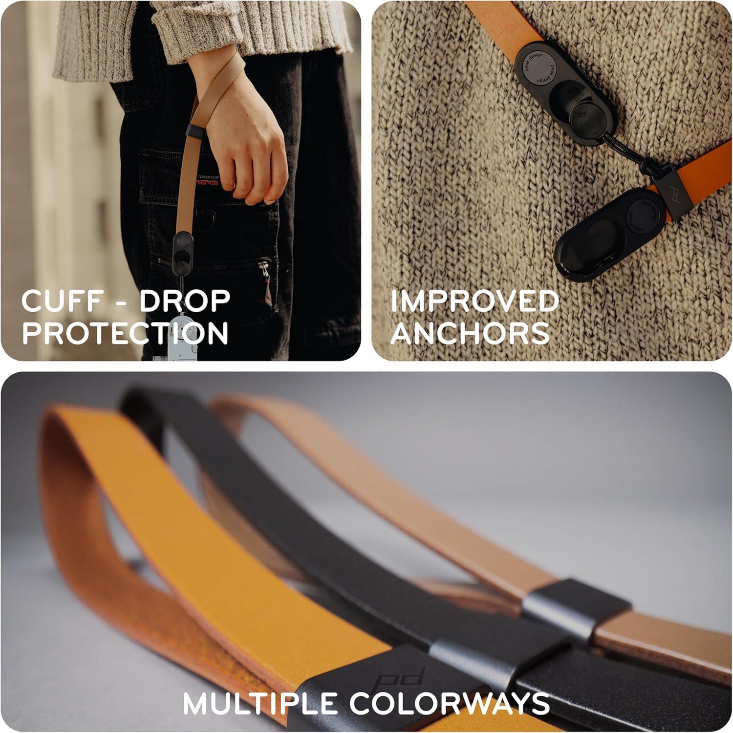 imagePeak Design Leather Camera Strap FullGrain Tan 4665 CrossBody Quick Release 200 lb Capacity for PhotographersAmber