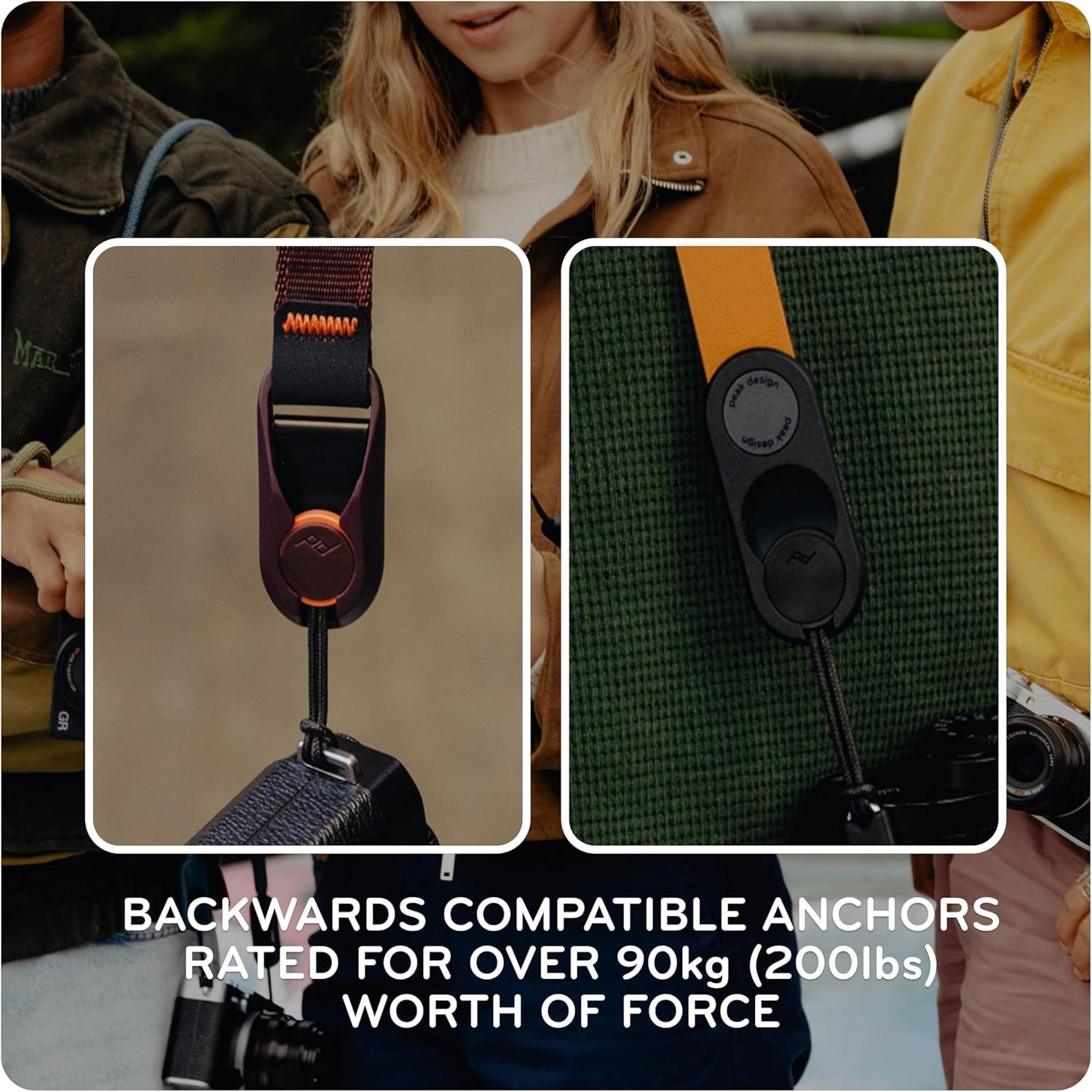 imagePeak Design Leather Camera Strap FullGrain Tan 4665 CrossBody Quick Release 200 lb Capacity for PhotographersAmber