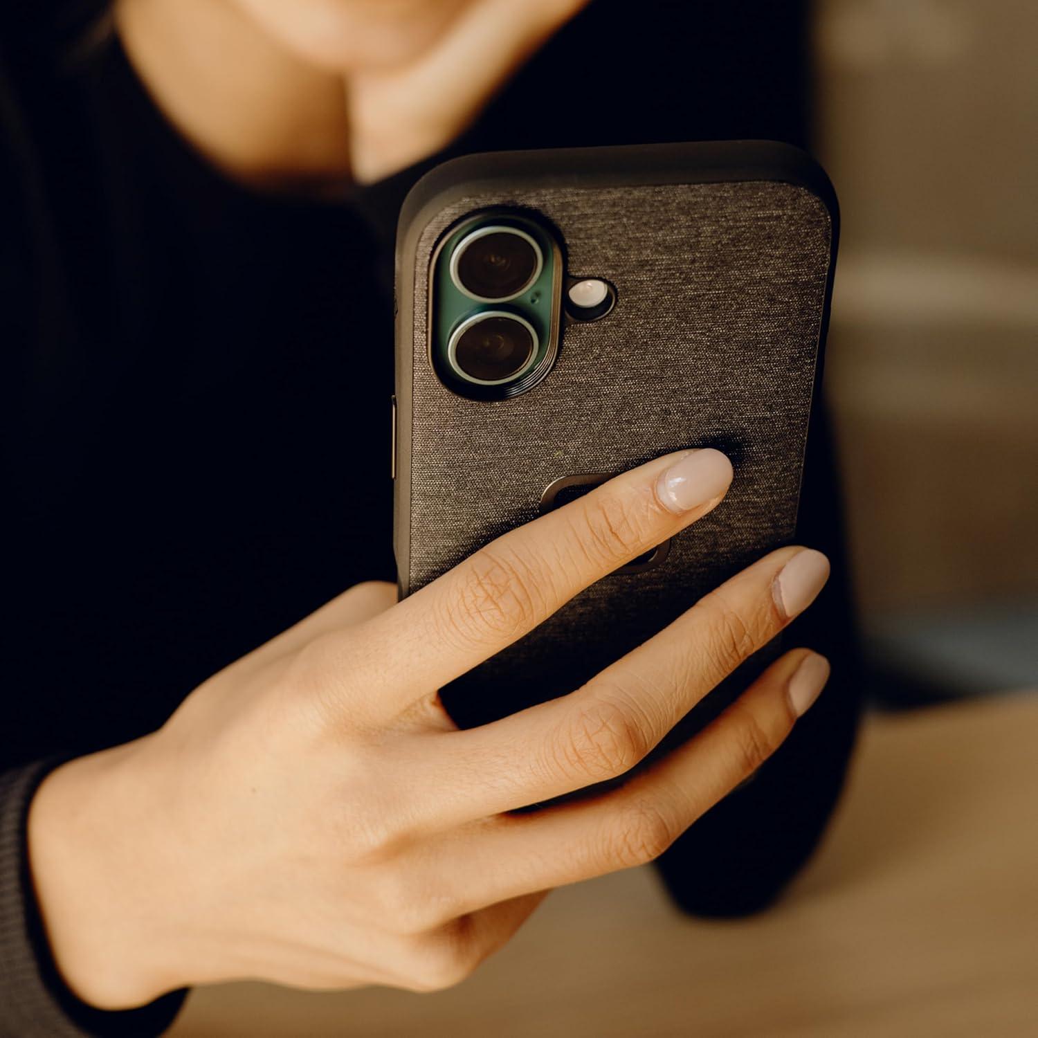 imagePeak Design Mobile Everyday Phone Case for iPhone 16 Plus Eclipse Slim Profile Drop Protection Weatherproof Fabric Shell SlimLink Connects to Mobile Mounts amp GearEclipse