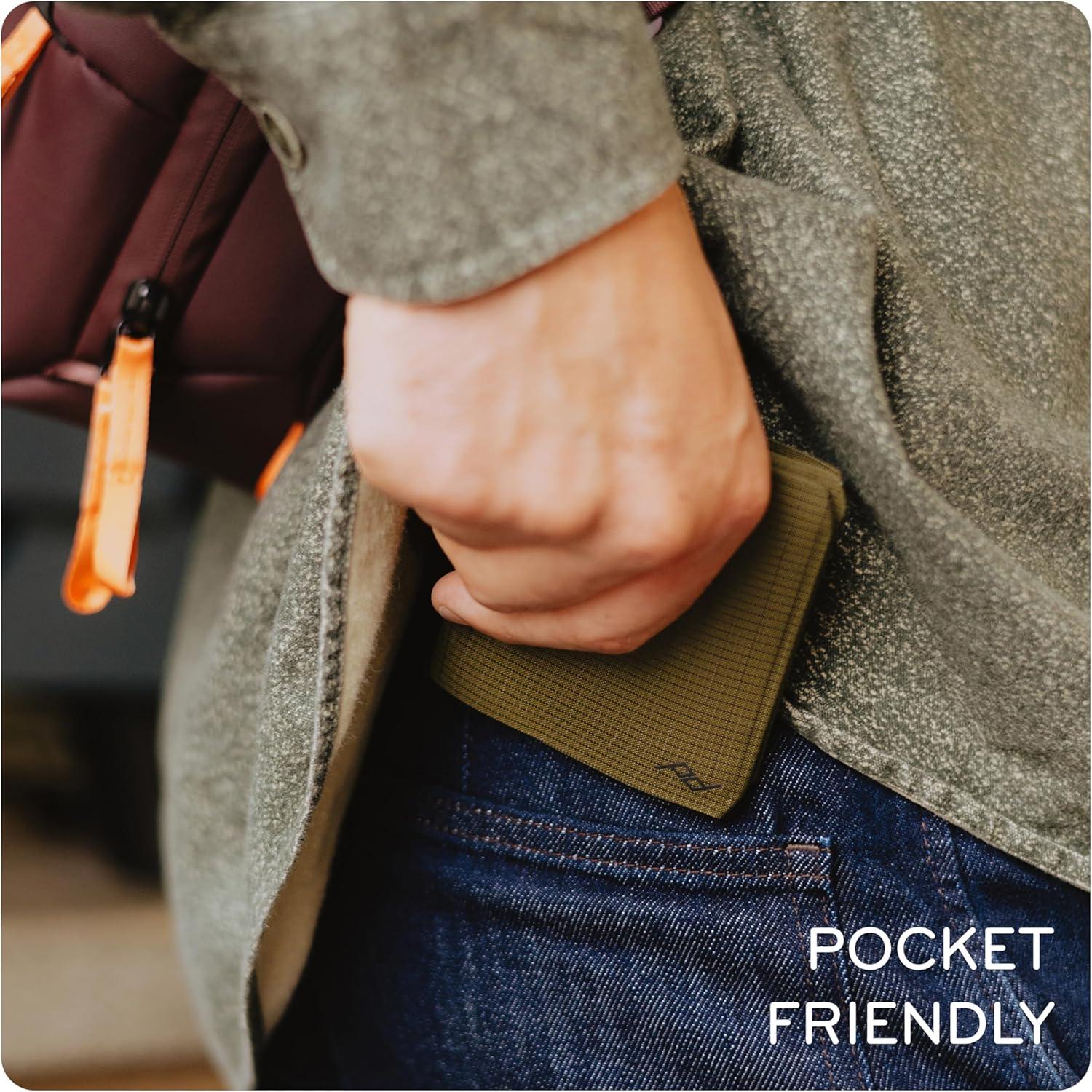 imagePeak Design Everyday Billfold Wallet Kelp UltraSlim Profile Weatherproof TerraShell Fabric RFID Blocking Minimalist Design and Magnetic Closure Holds Up to 12 Cards and CashBlack