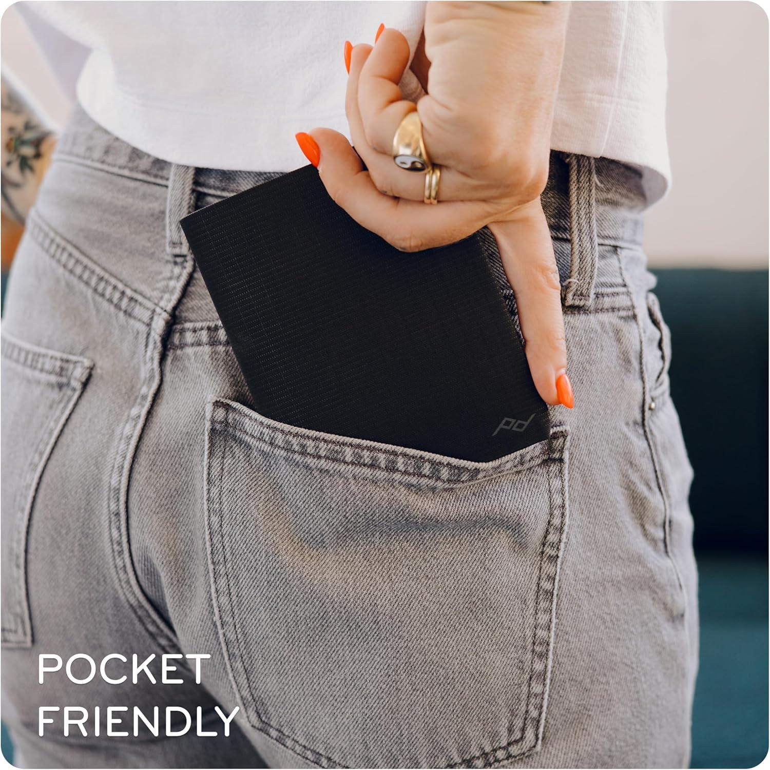 imagePeak Design Passport Wallet Black UltraSlim Profile Weatherproof TerraShell Fabric RFID Blocking Minimalist Design and Magnetic Closure with Quick Access Passport SleeveSage