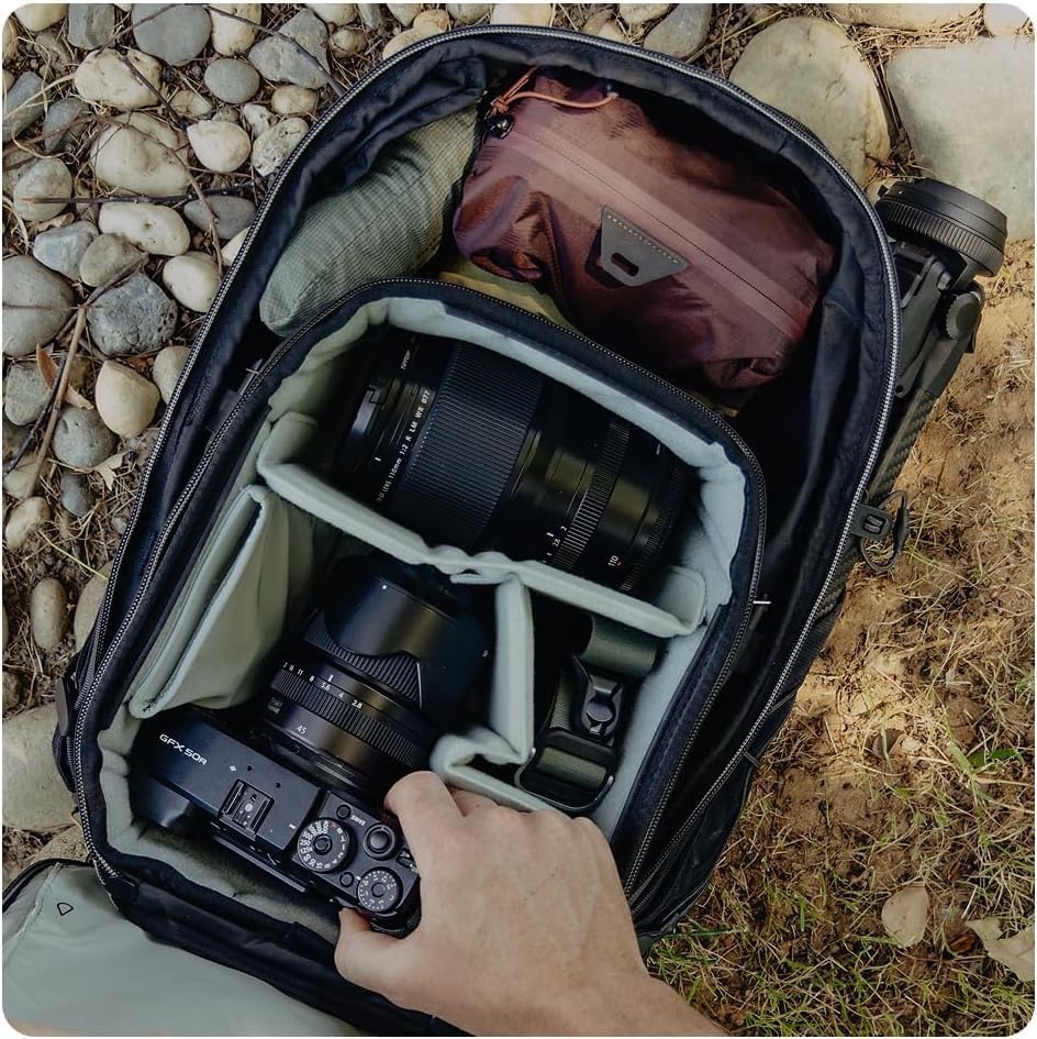 imagePeak Design Outdoor Backpack 18L Kelp Compact and Lightweight Frameless Daypack 270Degree Rear Zip Ideal for Day Hikes Hydration Camera Carry amp Commuting Versatile Backpack for Men and WomenKelp