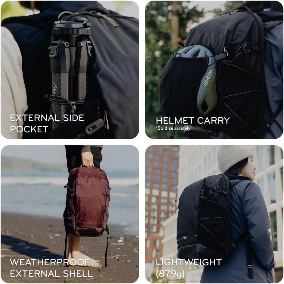 imagePeak Design Outdoor Backpack 18L Kelp Compact and Lightweight Frameless Daypack 270Degree Rear Zip Ideal for Day Hikes Hydration Camera Carry amp Commuting Versatile Backpack for Men and WomenBlack