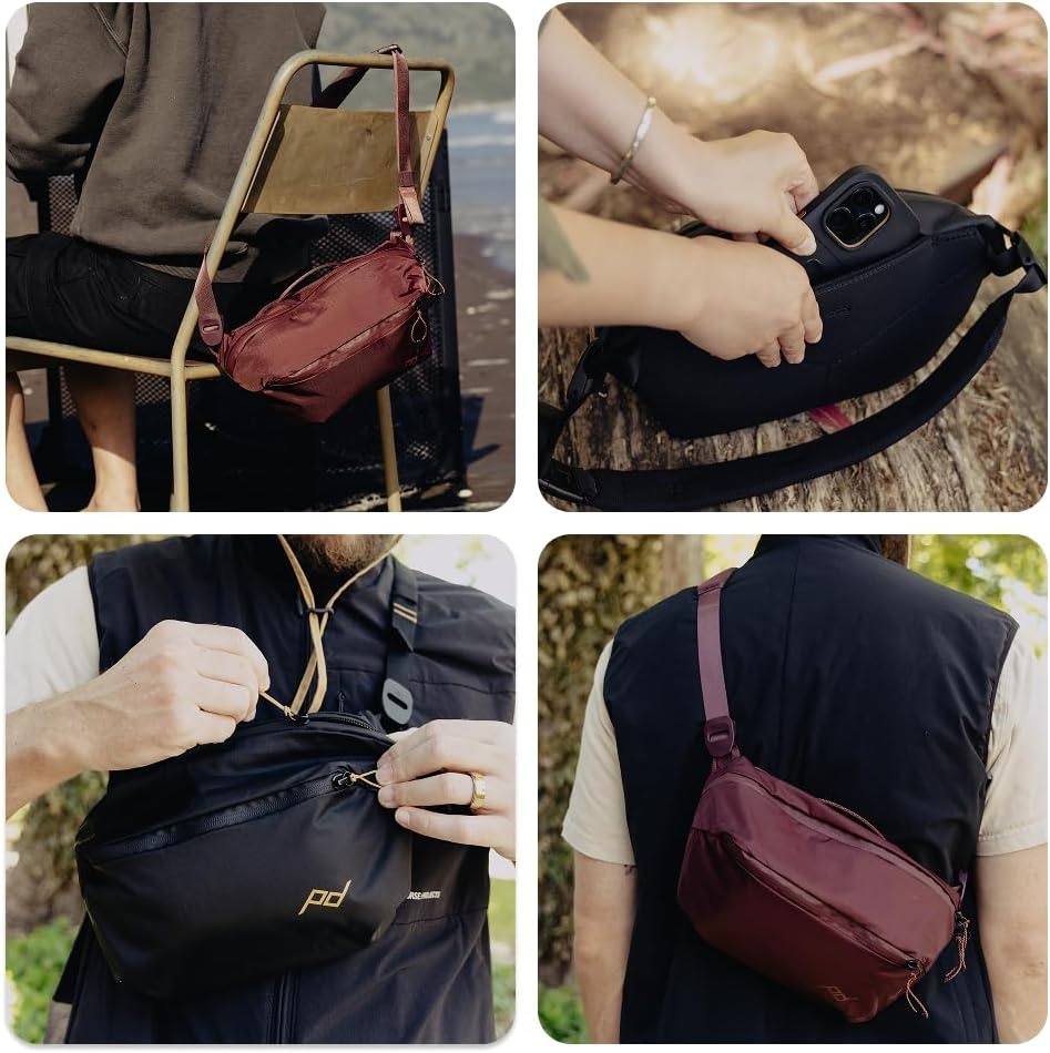 imagePeak Design Outdoor Sling 7L Kelp Padded Adjustable Shoulder Strap for Crossbody or Waist Carry 10 Pockets Ideal for Carrying Cameras and Essentials Versatile Sling Bag for Men and WomenKelp
