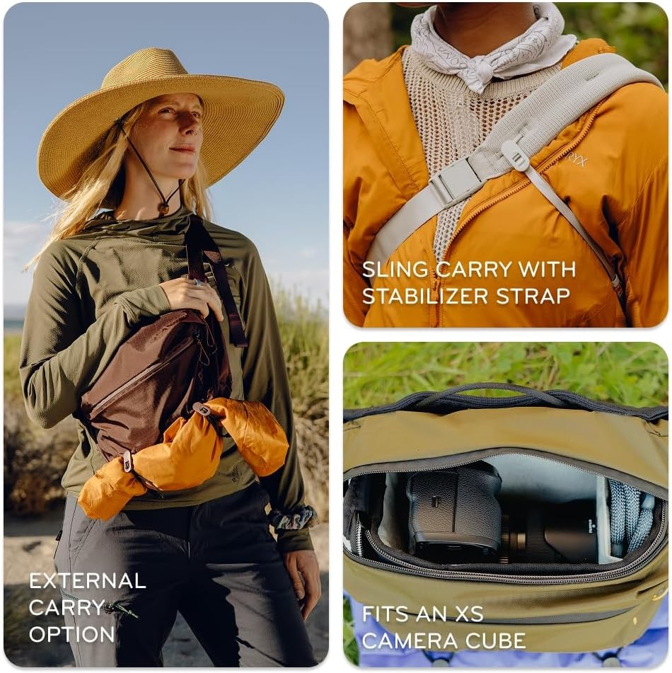 imagePeak Design Outdoor Sling 7L Kelp Padded Adjustable Shoulder Strap for Crossbody or Waist Carry 10 Pockets Ideal for Carrying Cameras and Essentials Versatile Sling Bag for Men and WomenCloud
