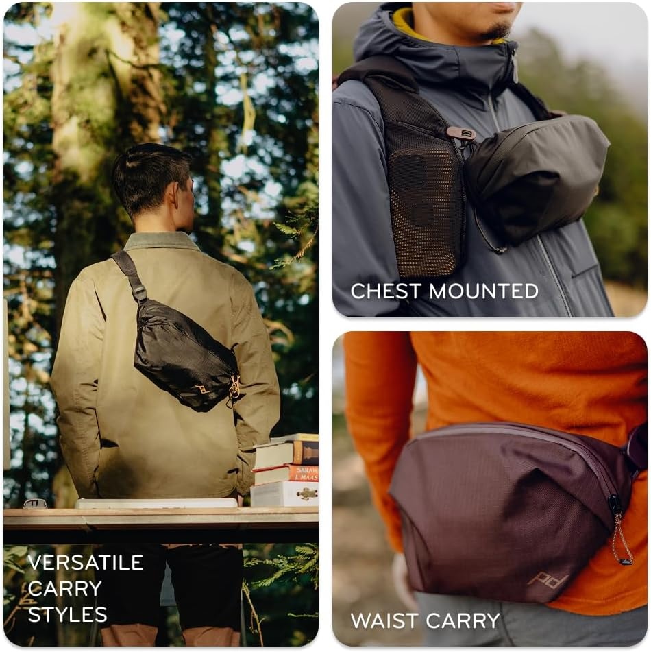imagePeak Design Outdoor Sling 7L Kelp Padded Adjustable Shoulder Strap for Crossbody or Waist Carry 10 Pockets Ideal for Carrying Cameras and Essentials Versatile Sling Bag for Men and WomenKelp