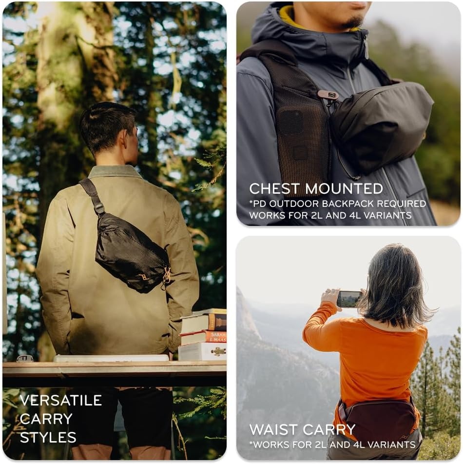 imagePeak Design Outdoor Sling 7L Kelp Padded Adjustable Shoulder Strap for Crossbody or Waist Carry 10 Pockets Ideal for Carrying Cameras and Essentials Versatile Sling Bag for Men and WomenBlack