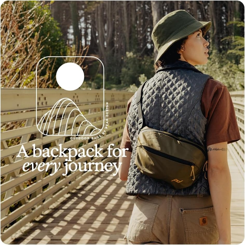 imagePeak Design Outdoor Sling 7L Kelp Padded Adjustable Shoulder Strap for Crossbody or Waist Carry 10 Pockets Ideal for Carrying Cameras and Essentials Versatile Sling Bag for Men and WomenCloud