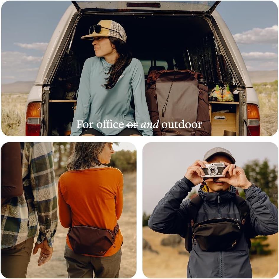 imagePeak Design Outdoor Sling 7L Kelp Padded Adjustable Shoulder Strap for Crossbody or Waist Carry 10 Pockets Ideal for Carrying Cameras and Essentials Versatile Sling Bag for Men and WomenKelp