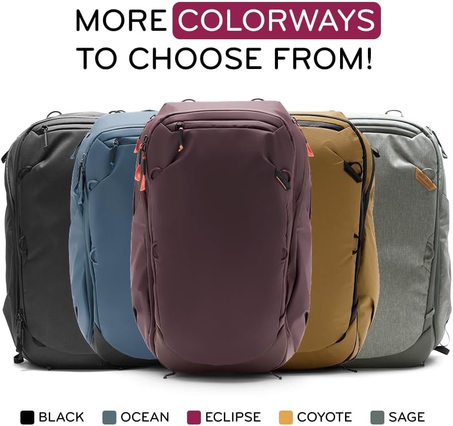 image:imagePeak Design Travel Backpack 30L Black Expandable 2733L Design Rear and Top Access Weatherproof Shell Laptop Sleeve Ideal for Travel or Everyday Carry Versatile Backpack for Men and WomenOcean