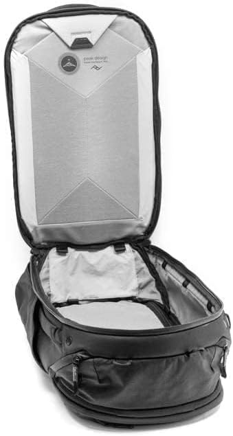 image:imagePeak Design Travel Backpack 30L Black Expandable 2733L Design Rear and Top Access Weatherproof Shell Laptop Sleeve Ideal for Travel or Everyday Carry Versatile Backpack for Men and WomenBlack