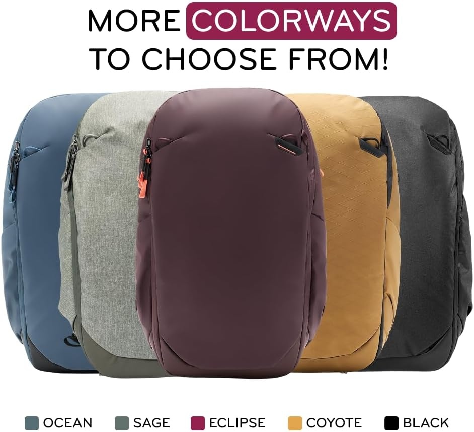 image:imagePeak Design Travel Backpack 30L Black Expandable 2733L Design Rear and Top Access Weatherproof Shell Laptop Sleeve Ideal for Travel or Everyday Carry Versatile Backpack for Men and WomenSage