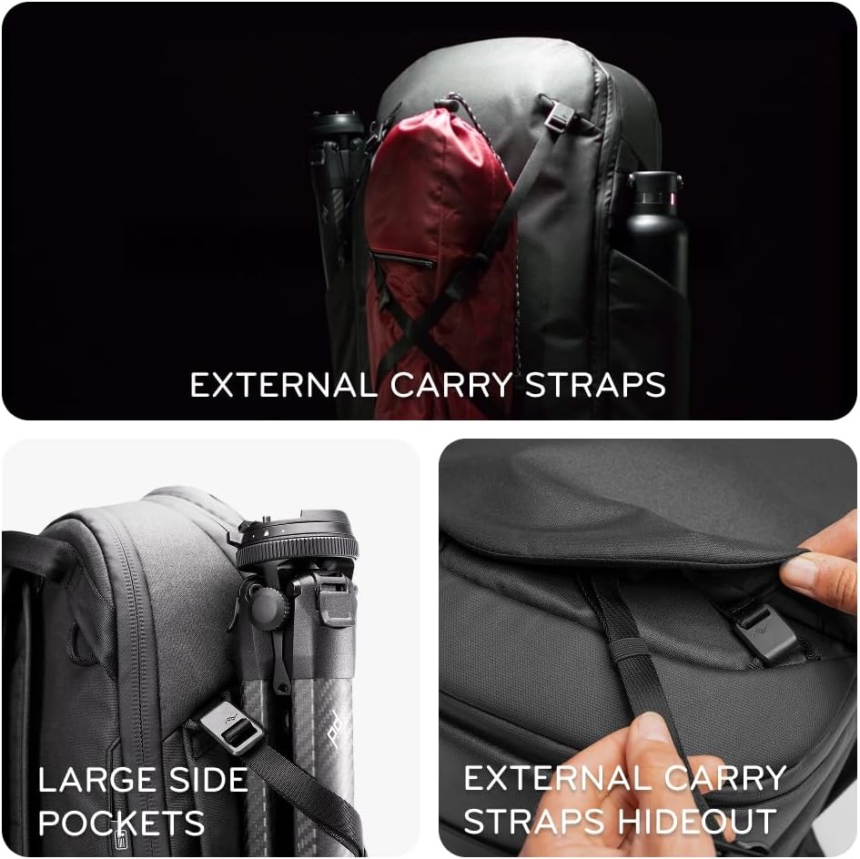 image:imagePeak Design Travel Backpack 30L Black Expandable 2733L Design Rear and Top Access Weatherproof Shell Laptop Sleeve Ideal for Travel or Everyday Carry Versatile Backpack for Men and WomenOcean