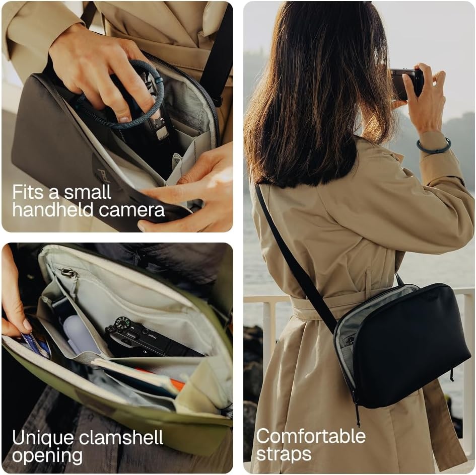 image:imagePeak Design Travel Crossbody 3L Sage Compact Travel Sling Bag for Essentials and Tech Origami Organization Magnetic Phone Pocket Weatherproof Design Adjustable Strap for Everyday Carry