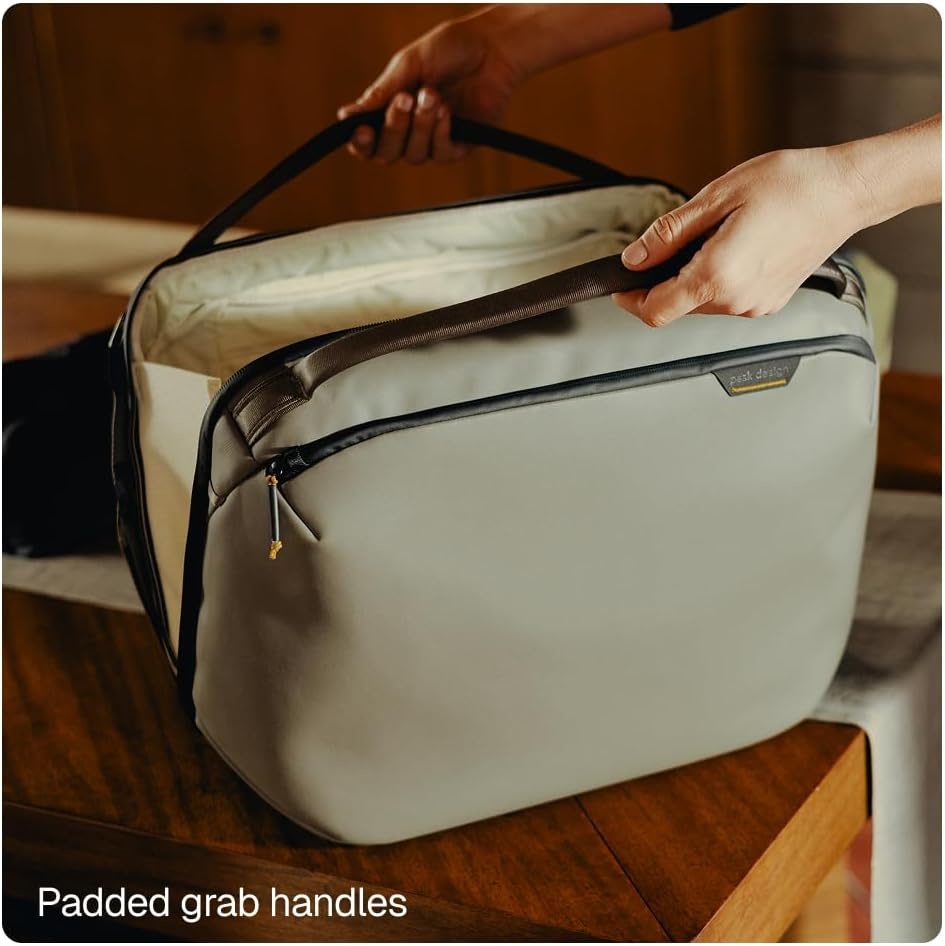 image:imagePeak Design Travel Weekender 25L Stone Structured Travel Duffel Bag for Overnight Weekend and Everyday Carry Laptop and Tablet Storage Weatherproof Design Adjustable Shoulder Strap for Travel
