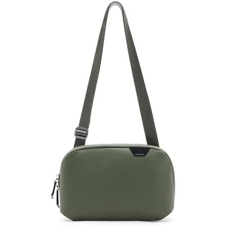 image:imagePeak Design Travel Crossbody 3L Sage Compact Travel Sling Bag for Essentials and Tech Origami Organization Magnetic Phone Pocket Weatherproof Design Adjustable Strap for Everyday Carry
